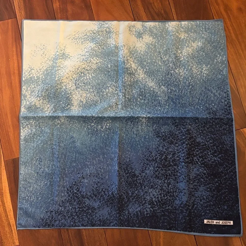 Jaleh and Joseph Blue Gradient Silk Scarf